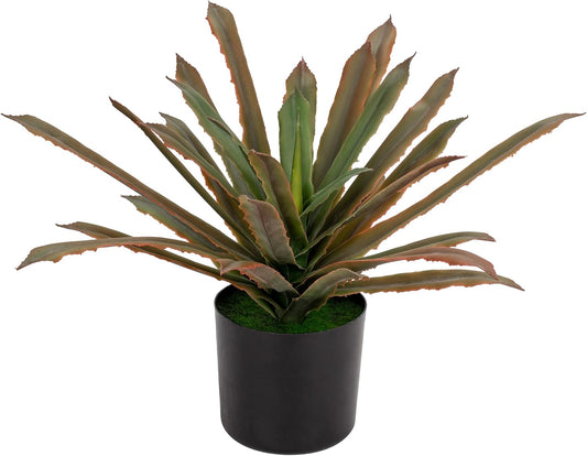 Briful Faux Plants Indoor 13 Inch Fake Potted Agave Plant Faux Tropical Plants for Home Office Porch Desktop Room Kitchen Decor Indoor Outdoor (Red)
