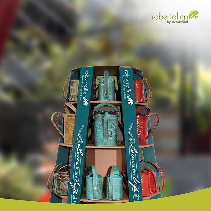 Headwind Danbury Vintage Watering Can – 1/2 Gallon Oceanside Blue Decorative Galvanized Large Metal Watering Can Planter for Outdoor & Indoor – Antique Style by Robert Allen