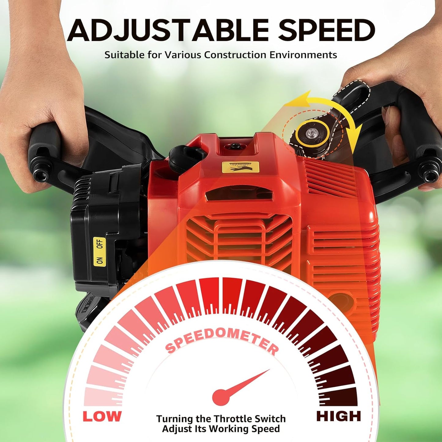 52cc Gas Power Shovel, 1900W Trench Digger, 2-Stroke Tree Root Remover, Efficient Garden Tool for Root Removal for Tree Root Removal and Transplanting