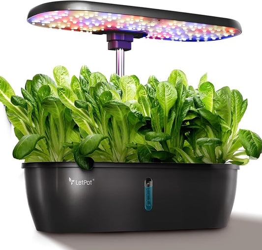 LETPOT Classic Hydroponics Growing System Kit, Indoor Herb Garden, 24W Full-Spectrum LED Grow Light, 12 Pods, Countertop, Plant Lovers Gifts, Kitchen, Harvest, Dual Modes, Up to 16", 5.5L Tank