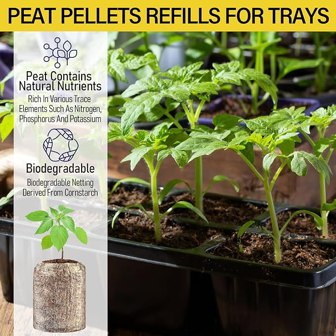 Legigo 100 Pcs 50mm Seed Starter Peat Pellets for Seedlings- Compressed Seed Starter Pods Seed Starting Pellets Plugs Soil Peat Pods for Starting Seeds, Garden Planting Herb Flower Vegetables