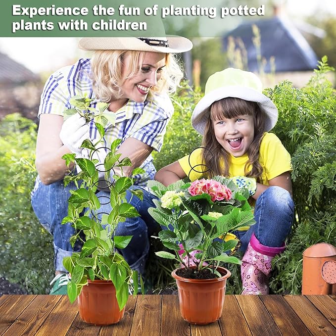 17.5 Inch Plant Trellis Indoor for Climbing Plants,Metal Trellis,Small Garden Trellis for Potted Plants,Plant Stakes for Indoor Plants Accessories Hoya,Flower,Plant Support,Plant Gifts(Circular-Metal)