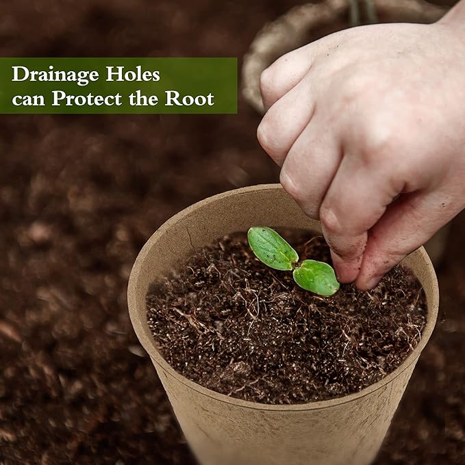 Hahood 160 Pieces Peat Pots Seed Starters 4 Inch Peat Pots Round Biodegradable Seed Starting Pots with 160 Plant Labels, Planter Nursery Pots with Drainage Holes for Vegetable Seed