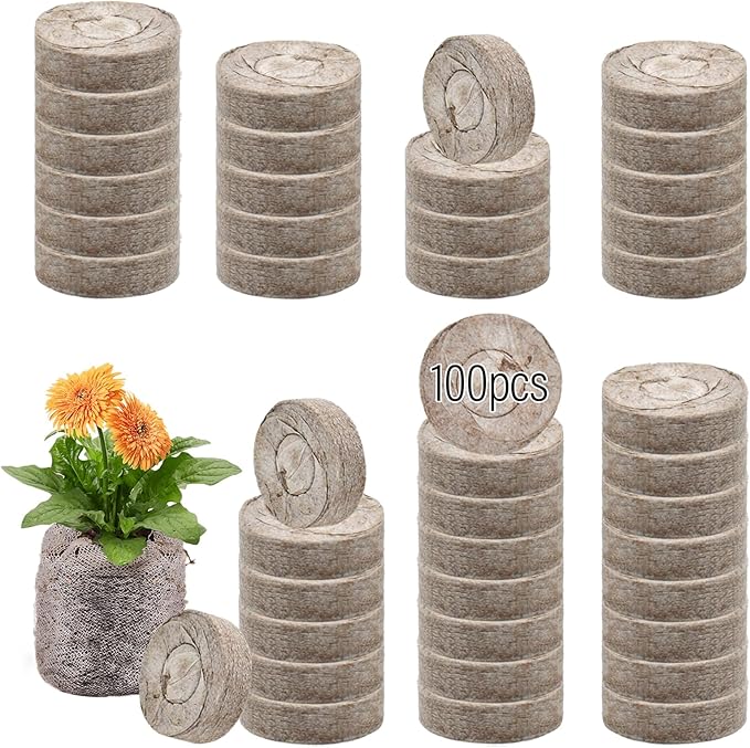 Legigo 200 Pcs 50mm Seed Starter Peat Pellets for Seedlings- Compressed Seed Starter Pods Seed Starting Pellets Plugs Soil Peat Pods for Starting Seeds, Garden Planting Herb Flower Vegetables