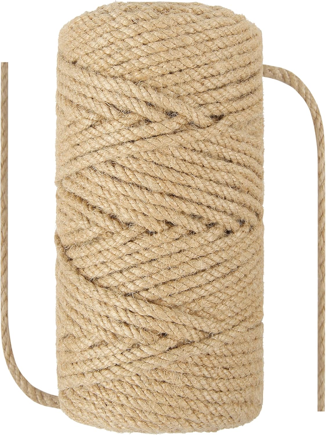1/4 in (6 mm) X 164 Ft (50 Meters) Natural Sisal Hemp Rope Heavy Duty Thick Twine for Cat Scratcher Post Tree, Garden, Binding, Crafts Packing Material