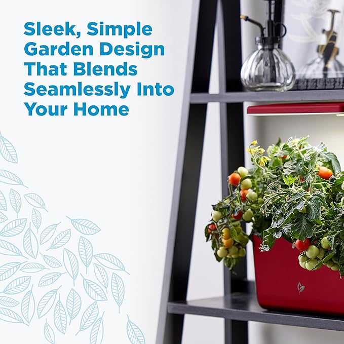 AeroGarden Harvest Lite in Cherry Red, Soil-Free Indoor Hydroponic Garden with LED Grow Light for Year-Round Gardening of up to 6 Herbs and Vegetables