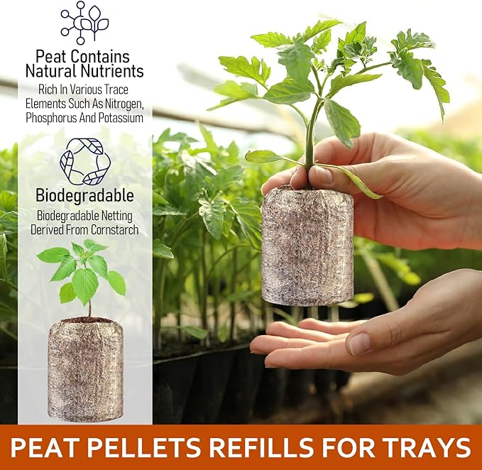 Legigo 50 Pcs 50mm Seed Starter Peat Pellets Pods for Seedlings- Compressed Seed Starting Pellets Seed Starter Pods Plugs Soil Peat Pods for Starting Seeds, Garden Planting Herb Flower Vegetables