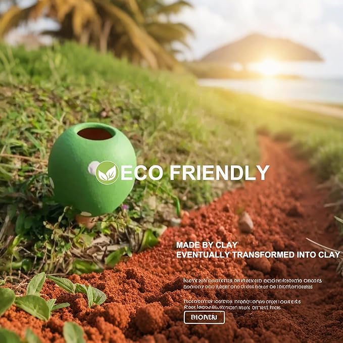 Tuzinano 4-Pack Terracotta Self-Watering Spikes | Eco-Friendly Iron-Rich Clay Olla Irrigation System | Vacation Plant Sitter for Potted Flowers, Herbs, and Succulents