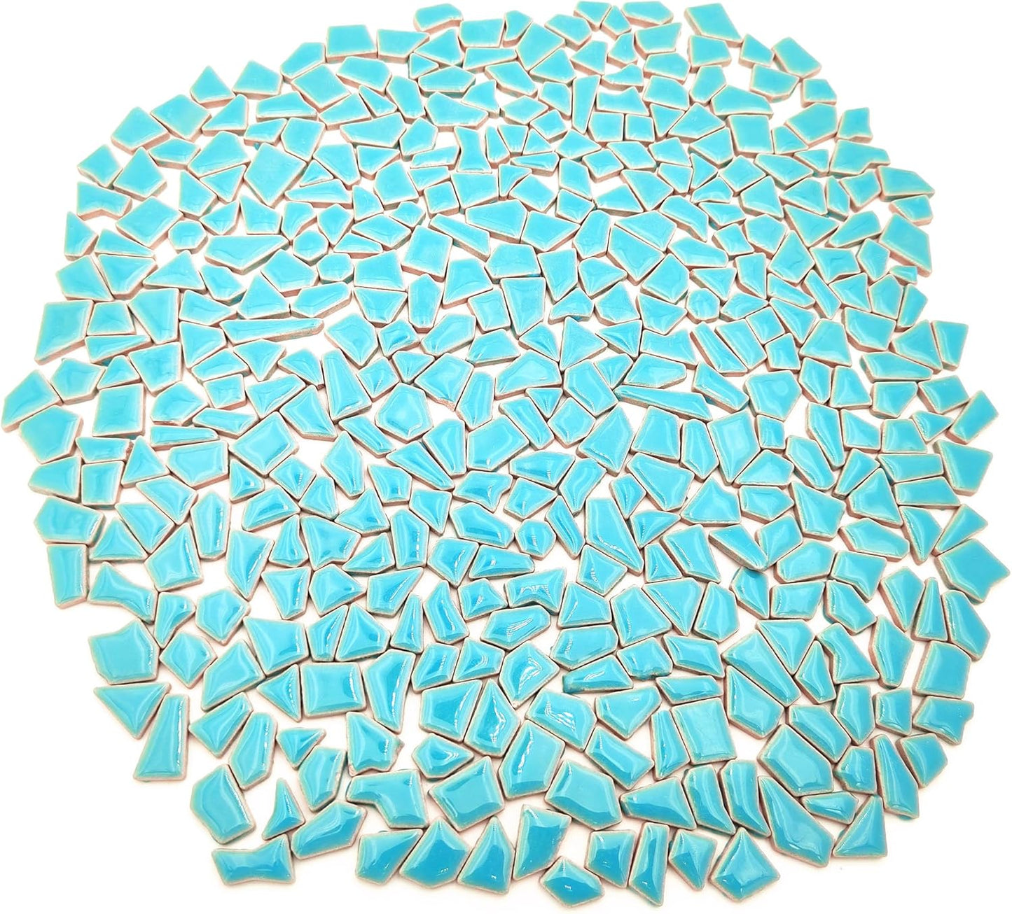 1.1LB Irregular Ceramics Mosaic Tiles, Mosaic Pieces Stones for DIY Mosaic Making Craft Hobby Arts Home Wall Decoration (Sky Blue)
