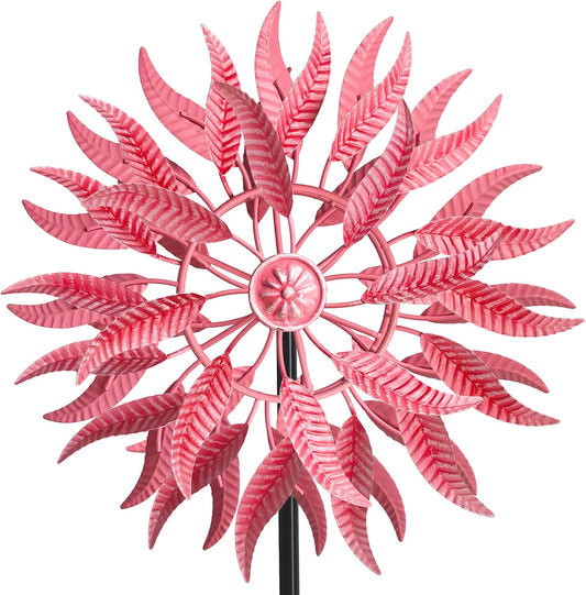 SenflameLarge Outdoor Metal Wind Spinner,Two-Way Wind Sculptures,360 Degrees Kinetic Wind Spinners Yard Art Decor for Patio, Lawn & Garden 63 * 13.4 Inches