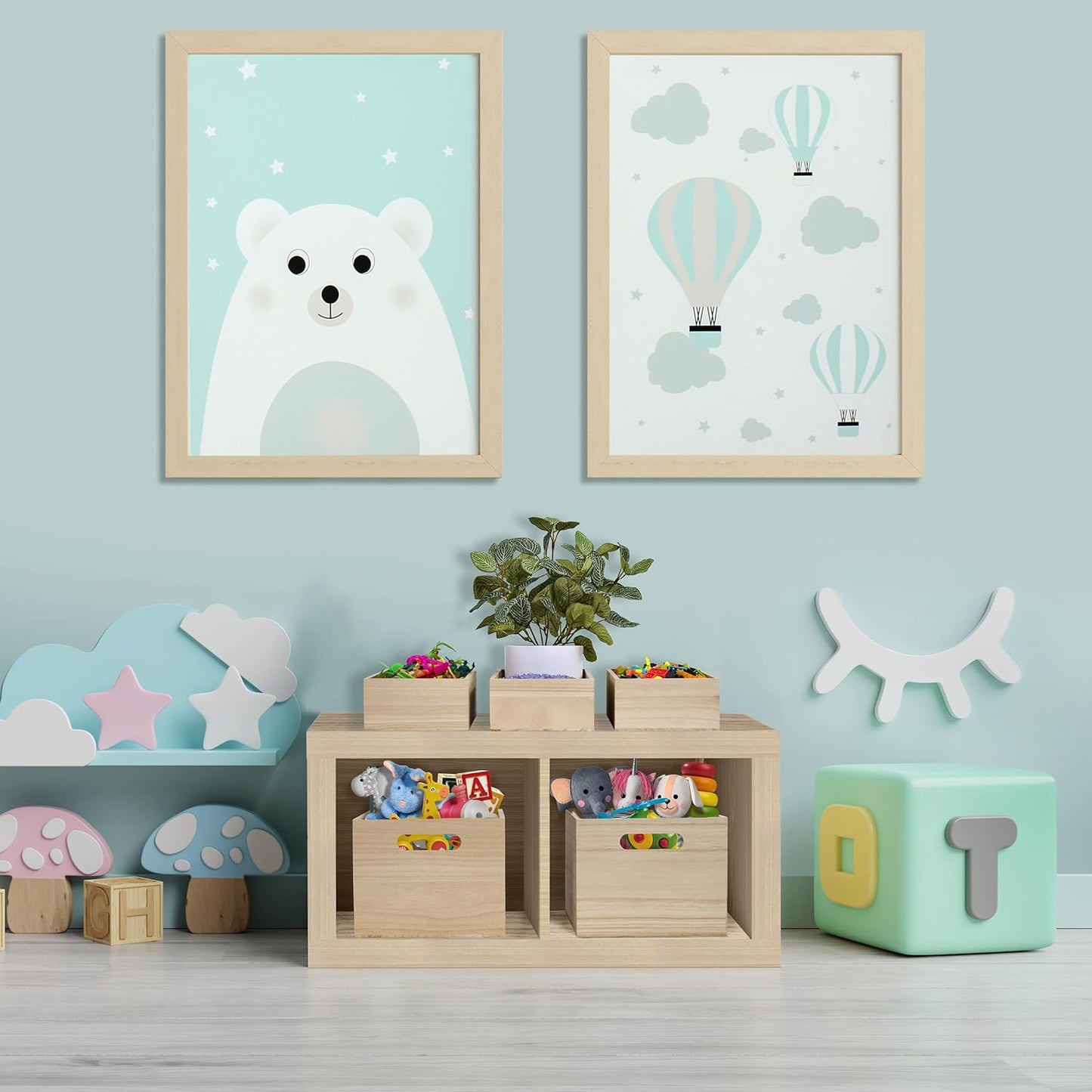 Sorbus Unfinished Wood Crates - Organizer Bins, Wooden Box for Pantry, Closet, Arts & Crafts, Cabinet Organizers, Containers (4 Pack)