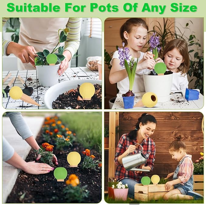 Tuzinano Self Watering Planter Insert Terracotta Watering Spikes Premium Plant Watering Devices Irrigation Dripper Self Watering Spikes Automatic Plant Accessories 4 Packs