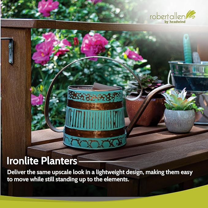 Headwind Gilford Vintage Watering Can – 1/2 Gallon Copper Patina Decorative Galvanized Large Metal Watering Can Planter for Outdoor & Indoor – Antique Style by Robert Allen