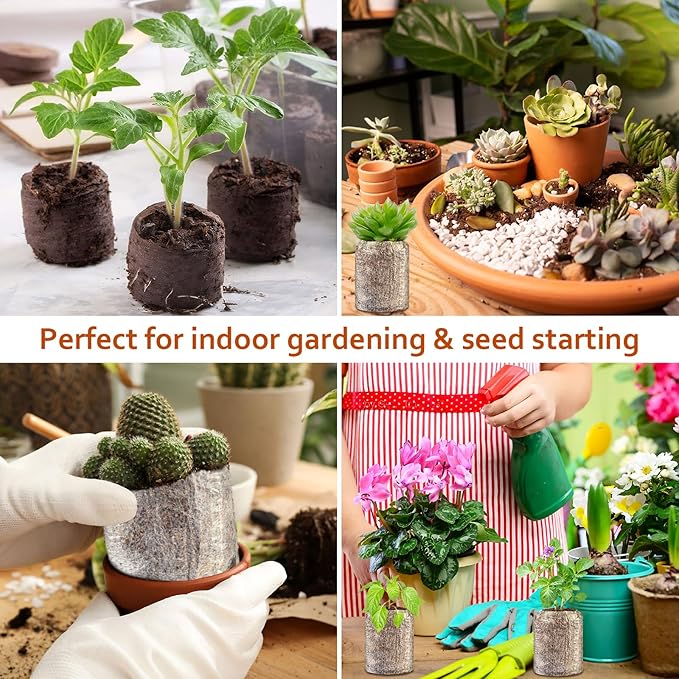 Legigo 50 Pcs 50mm Seed Starter Peat Pellets Pods for Seedlings- Compressed Seed Starting Pellets Seed Starter Pods Plugs Soil Peat Pods for Starting Seeds, Garden Planting Herb Flower Vegetables