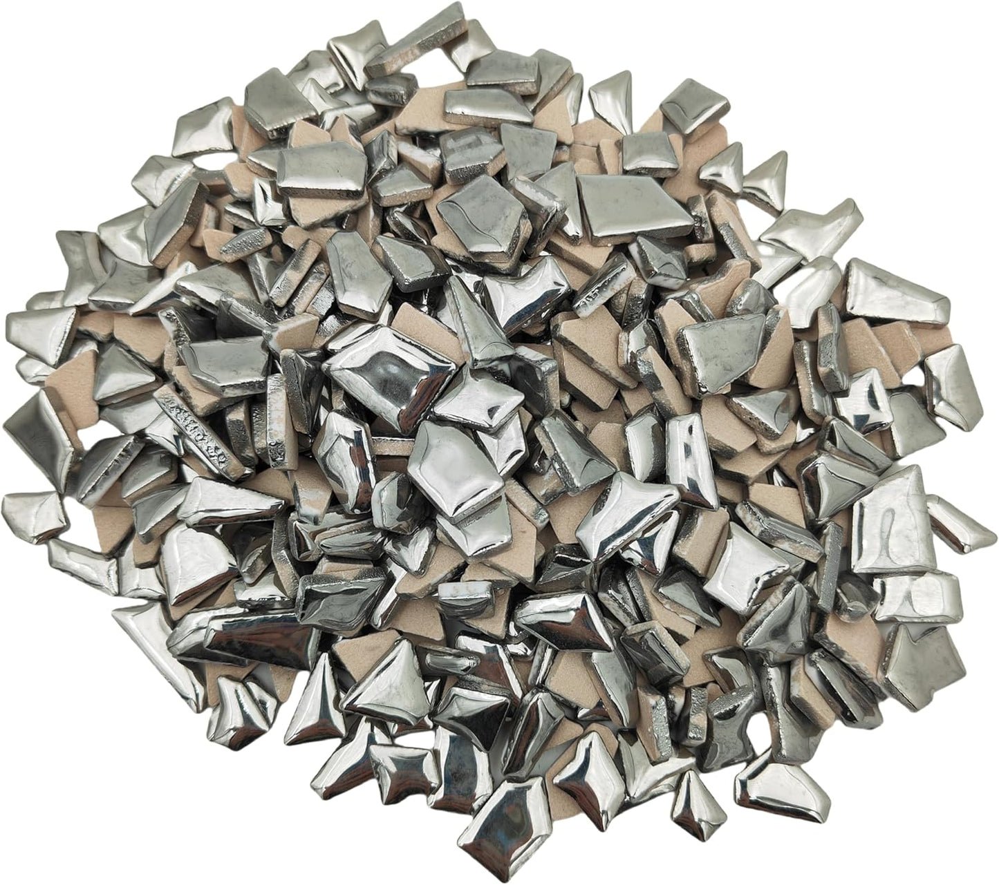 1.1LB Irregular Ceramics Mosaic Tiles, Mosaic Pieces Stones for DIY Mosaic Making Craft Hobby Arts Home Wall Decoration (Sliver)