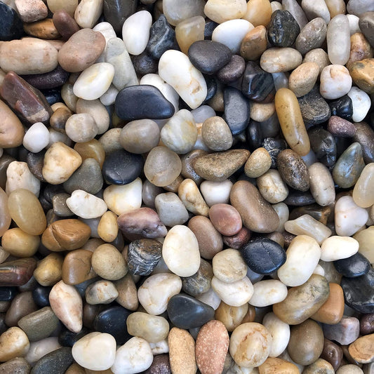 Voulosimi River Rock Stones, Natural Decorative Polished Mixed Pebbles Gravel,Outdoor Decorative Stones for Plant Aquariums, Landscaping, Vase Fillers (8 LB, Mixed Colors)