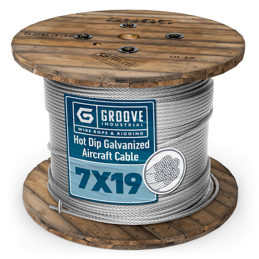1/4’’ 7x19 Hot Dip Galvanized Aircraft Cable – Steel Wire Rope - 900 Feet