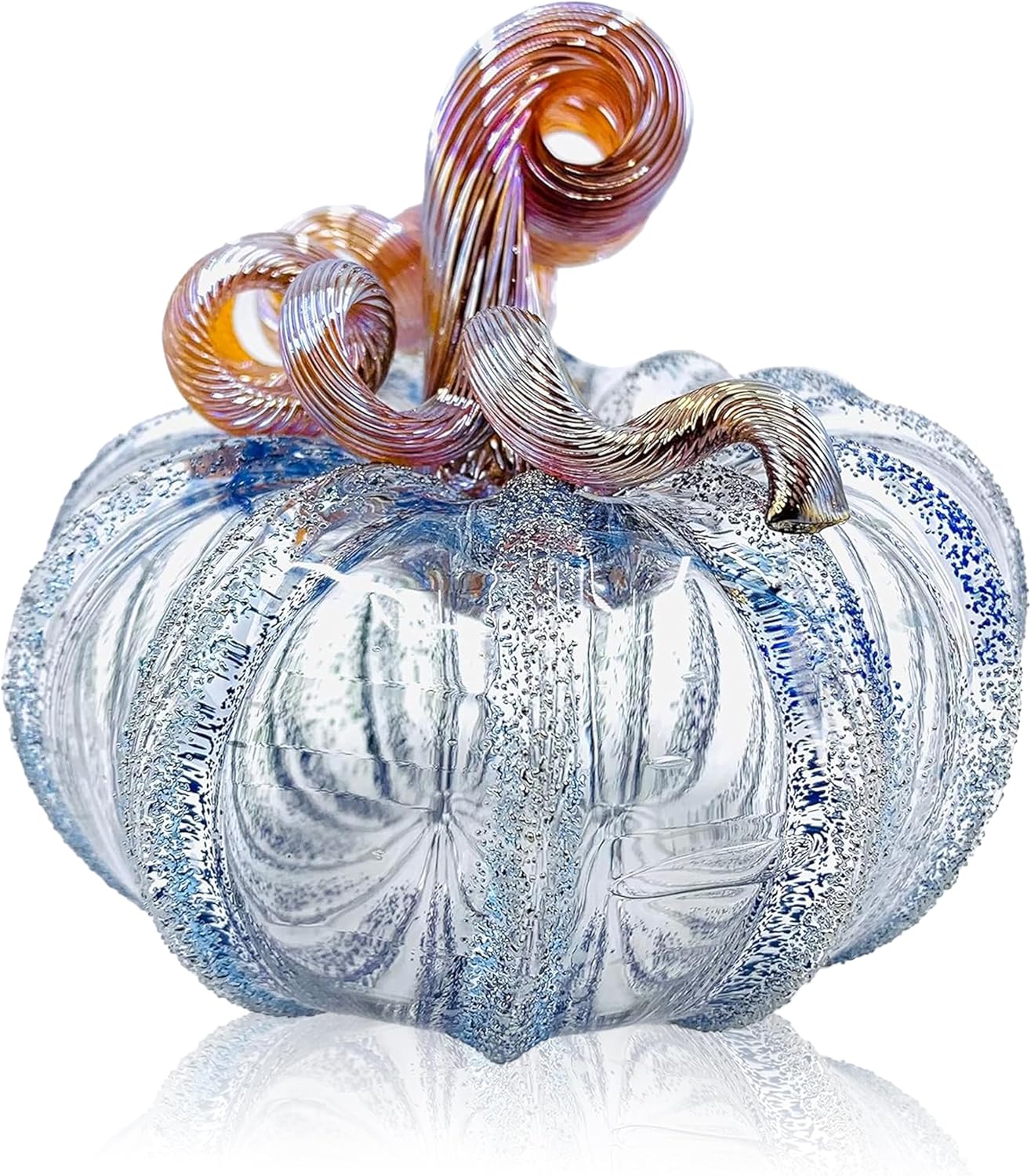 Luke Adams Glass Handmade Glass Pumpkins Handmade Table Top Home Decor (Squat, Happily Ever After)