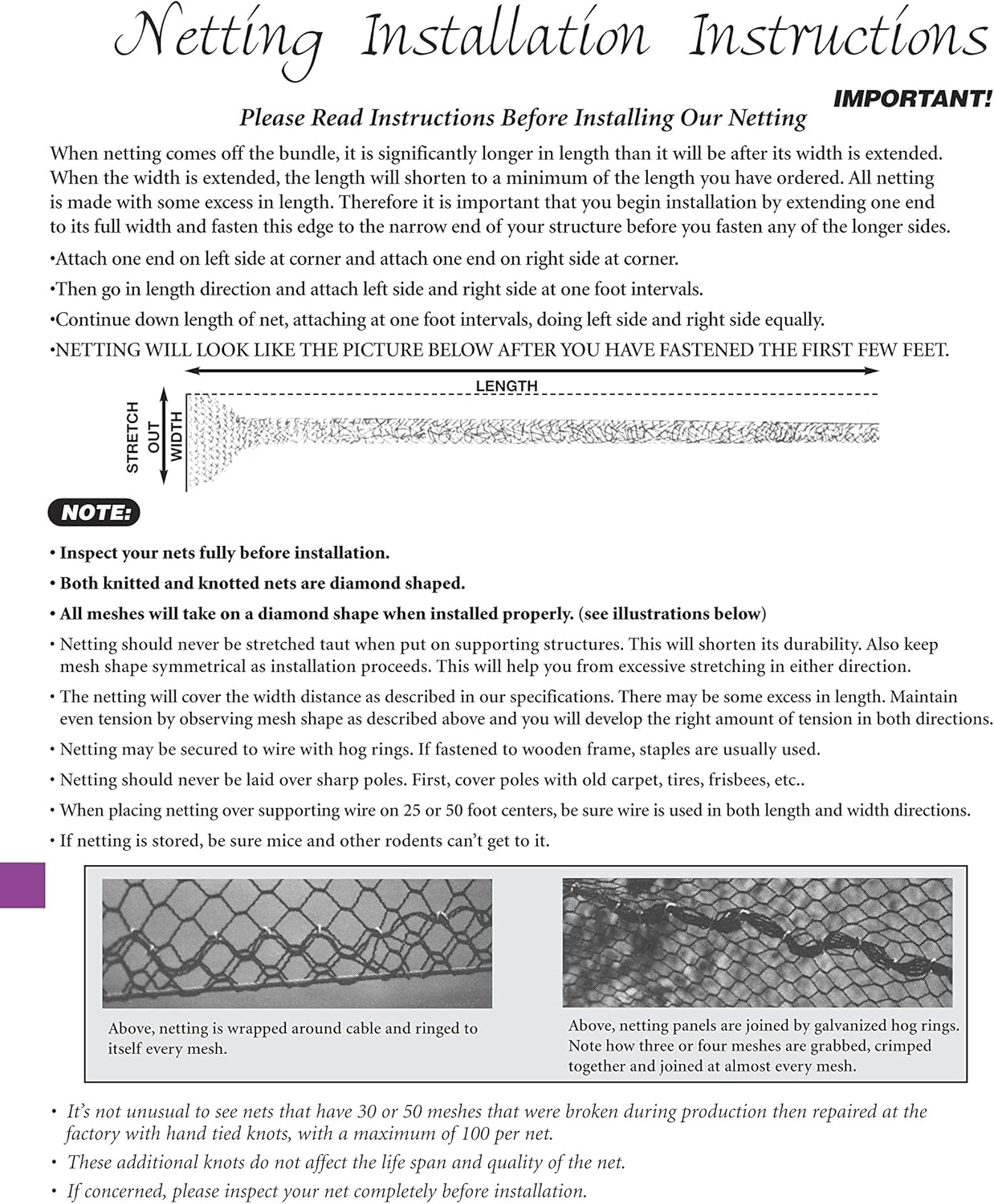 Excursions Aviary Netting 1" Heavy Knotted Poultry Net (25' x 100')