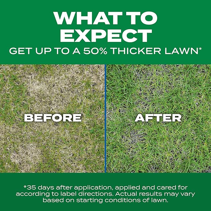 Scotts Turf Builder Thick'R Lawn Sun and Shade, Combination Seed, Fertilizer and Soil Improver, Thickens Thin Grass, 10 lbs.